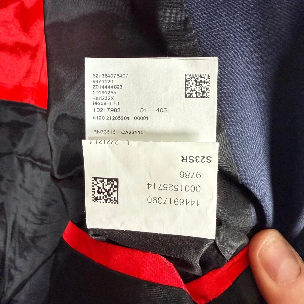 Hugo Boss Modern Fit Performance Super Flex Suit Jacket Blazer Mens 38S Blue NWT